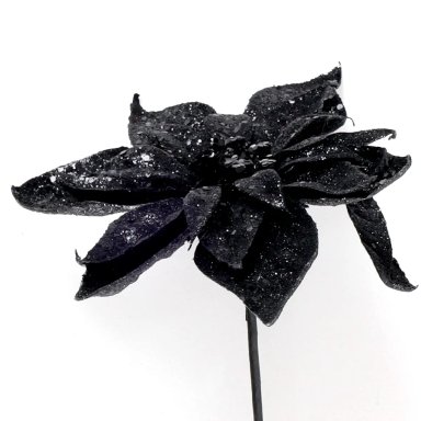 ADORNO NAVIDEÑO RIPLEY HOME POINSETIA NEGRO/GLITTER - 3