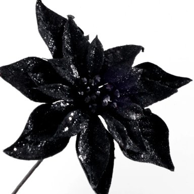 ADORNO NAVIDEÑO RIPLEY HOME POINSETIA NEGRO/GLITTER - 4