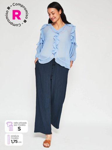 PANTALÓN MUJER CACHAREL TEXTURADA - 1