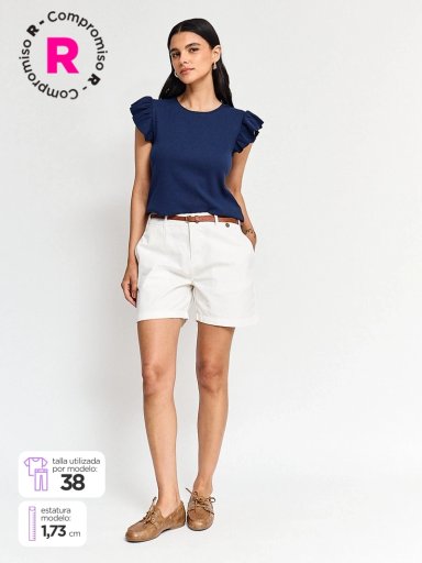 SHORT MUJER REGATTA ALGODÓN GABARDINA CINTURÓN - 1
