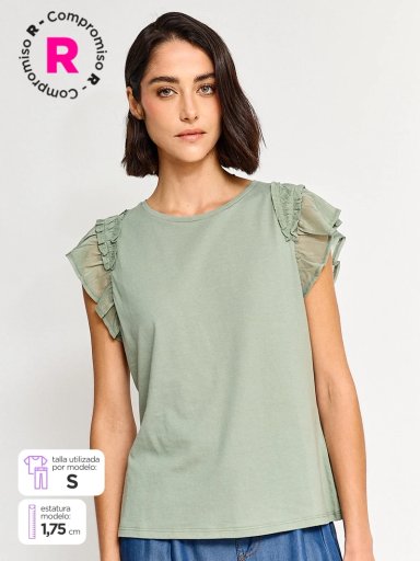 POLERA MUJER REGATTA MANGA CORTA VUELOS BRILLOS - 1