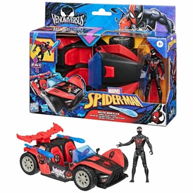 FIGURA DE ACCIÓN MARVEL SPIDERMAN VENOM VERSUS EPIC WORLD OF ACTION BÓLIDO LANZADOR MILES MORALES - 1