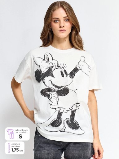 POLERA MUJER INDEX ALGODÓN MANGA CORTA MINNIE - 1