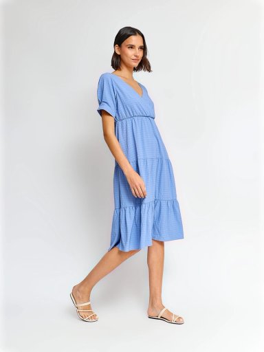 VESTIDO MUJER REGATTA CORTO ESCOTE CRUZADO MANGA GLOBO - 2