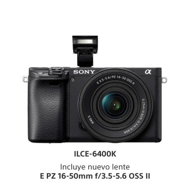 CÁMARA DIGITAL MIRRORLESS SONY APS-C ILCE-6400K A6400 CINEMA 4K 24.2 MP + LENTE SELP16502 - 8