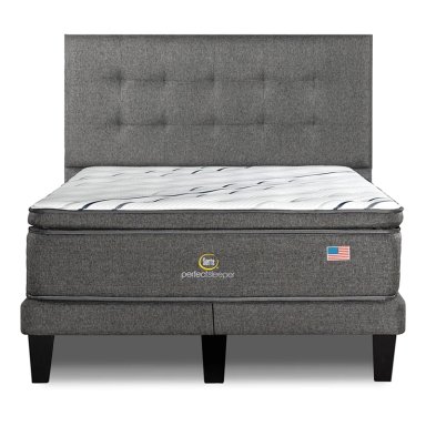 CAMA EUROPEA SERTA PERFECT SLEEPER 2PL B/D + RESPALDO TIGNES GRIS  - 1