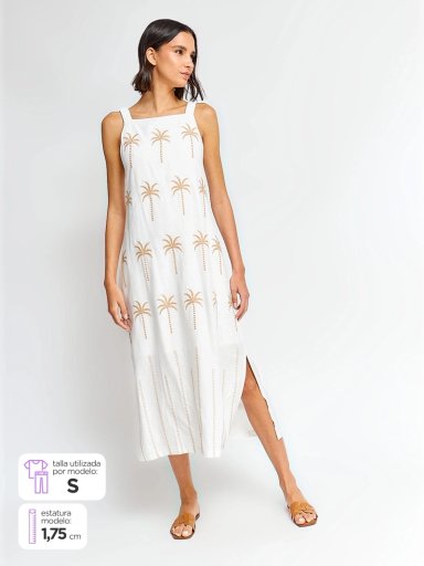 VESTIDO MUJER REGATTA LARGO TIRANTES PALMERAS - 1
