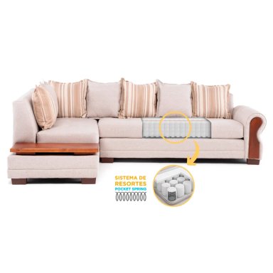 SECCIONAL IZQUIERDO LIVING FACTORY DAKOTA 6 CUERPOS BEIGE - 2