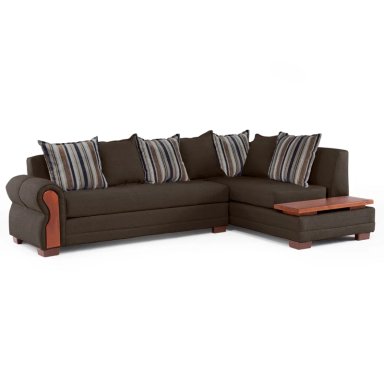 SECCIONAL DERECHO LIVING FACTORY DAKOTA 6 CUERPOS CAFÉ - 1