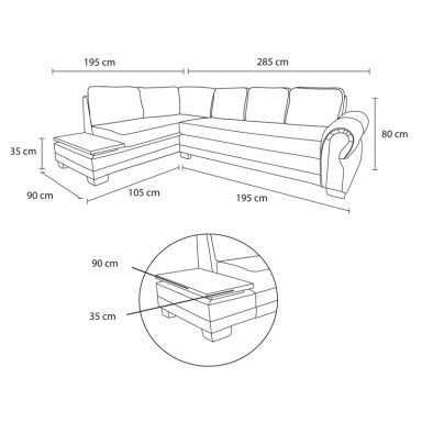 SECCIONAL IZQUIERDO LIVING FACTORY MICHIGAN 6 CUERPOS GRIS - 9