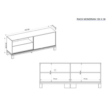 PANEL+RACK TV DECOCASA MONDRIAN 55" - 3