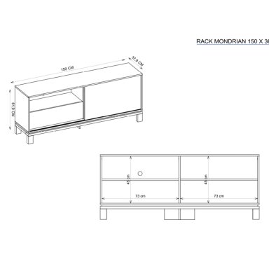 PANEL+RACK TV DECOCASA MONDRIAN 55" - 3