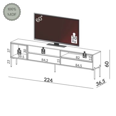 RACK TV DECOCASA R425 75" 3C CAFÉ - 3
