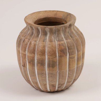 FLORERO MAISON LINETT ACANALADO MADERA  - 1