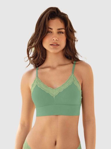 SOSTÉN LEONISA BRALETTE TRIANGULAR EN ENCAJE Y TUL - 1