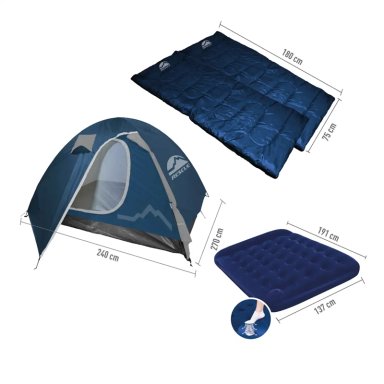CARPA RESCUE 2 PERSONAS DOME PV25 + 1 COLCHÓN INFLABLE + 2 SACOS DE DORMIR - 7