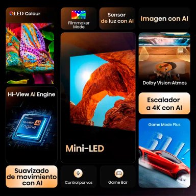 SMART TV HISENSE MINI LED 4K UHD 50” 50U6QV - 4