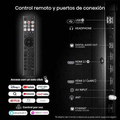 SMART TV HISENSE QLED 4K UHD 55” 55Q6QV - 6