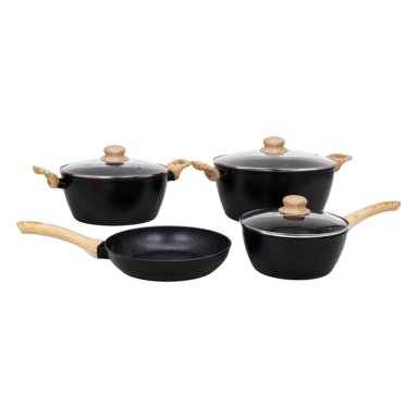 BATERÍA DE COCINA LOVEN BRUN 7 PIEZAS NEGRO - 1