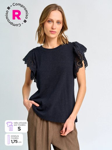 POLERA MUJER MARQUIS MANGA BRODERIE - 1