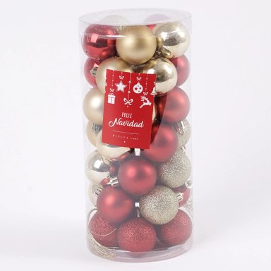SET X35 ADORNO NAVIDEÑO RIPLEY HOME 4 CM RED/GOLD - 1