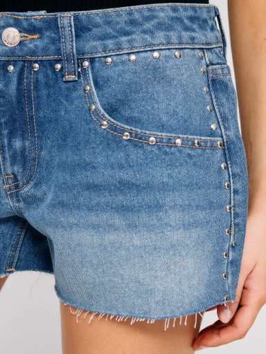 SHORT MUJER INDEX ALGODÓN DENIM TACHAS - 4