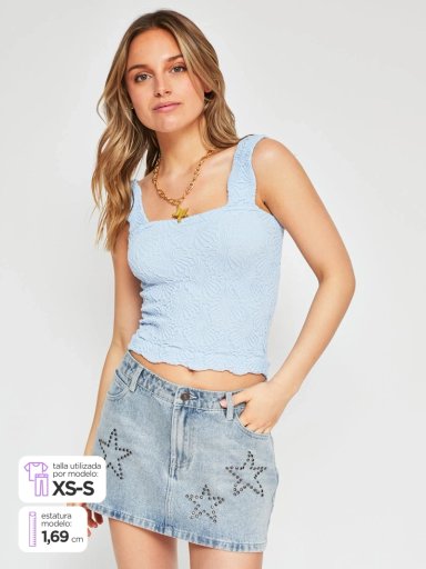 POLERA MUJER INDEX SIN MANGAS FLORES SEAMLESS - 1