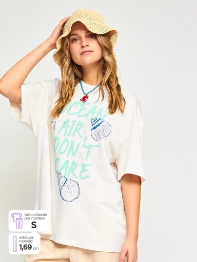 POLERA MUJER INDEX ALGODÓN MANGA CORTA ESTAMPADO - 1