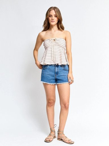 POLERA MUJER INDEX ALGODÓN SIN MANGAS VOLANTES - 5