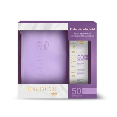 SET HAWAIIAN TROPIC ANTIOXIDANT BEAUTYCARE PROTECTOR SOLAR ROSTRO SPF 50 ML + COSMETIQUERO - 1