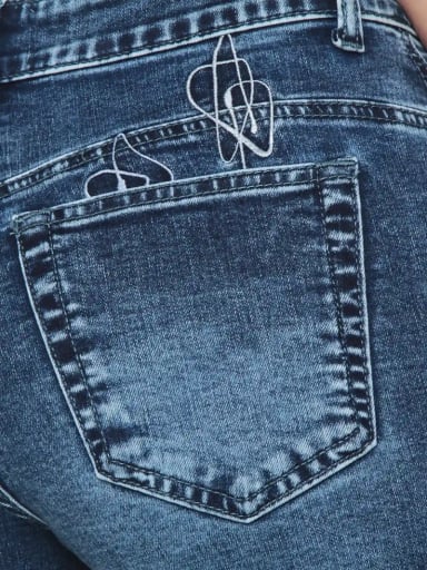 JEANS ALGODÓN WIDELEG MUJER WADOS TIRO ALTO BORDADO - 6
