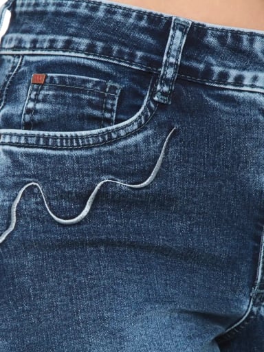 JEANS ALGODÓN WIDELEG MUJER WADOS TIRO ALTO BORDADO - 7