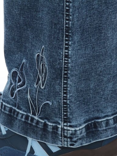 JEANS ALGODÓN WIDELEG MUJER WADOS TIRO ALTO BORDADO - 8