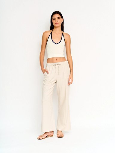 POLERA MUJER INDEX HALTER SIN MANGAS CONTRASTE TEJIDO - 4