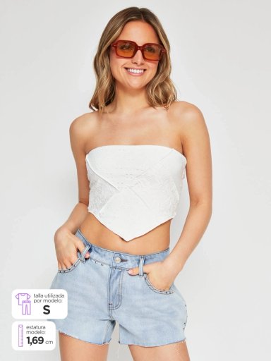 POLERA MUJER INDEX SIN MANGAS BRODERIE PAÑUELO - 1