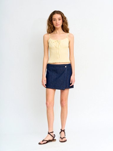 BLUSA MUJER INDEX ALGODÓN SIN MANGAS FRUNCIDO - 4