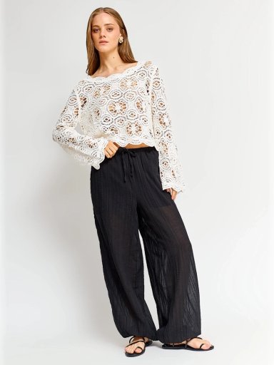 SWEATER MUJER INDEX ALGODÓN MANGA LARGA CALADO - 4