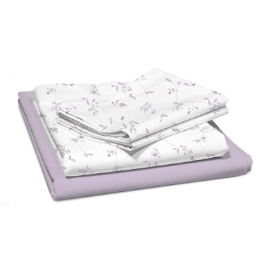 JUEGO DE SÁBANAS ANDES FLORES 180 HILOS 1.5 PLAZAS LILA - 2