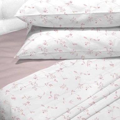 JUEGO DE SÁBANAS ANDES FLORES 180 HILOS 2 PLAZAS ROSA - 3