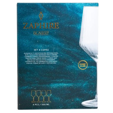 SET 4 COPAS GLASSO ZAPHIRE 500 ML - 3