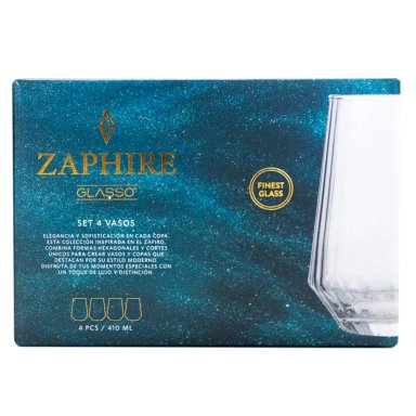 SET 4 VASOS GLASSO ZAPHIRE 410 ML - 3