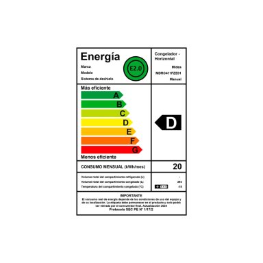 FREEZER HORIZONTAL MIDEA MDRC411FZE01 293L DUAL BLANCO - 11