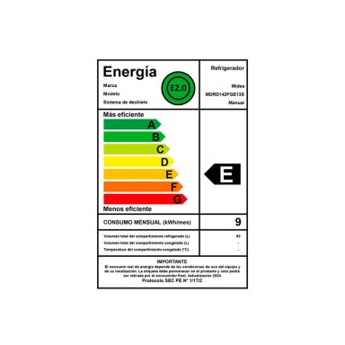 FRIGOBAR MIDEA MDRD142FGE13S 93L FRIO DIRECTO ROJO - 8