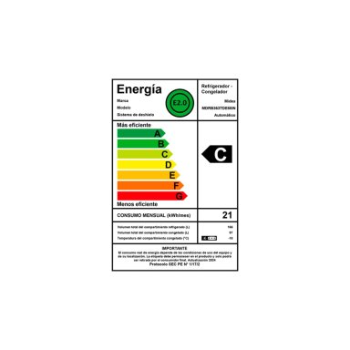 REFRIGERADOR BOTTOM FREEZER MIDEA MDRB363TDE50IN 263L NO FROST GRIS - 10