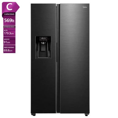 REFRIGERADOR SIDE BY SIDE MIDEA MDRS761FGEDX 569L NO FROST NEGRO - 1