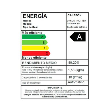 CALEFONT GAS LICUADO 10 LT URSUS TROTTER UT V10-CTS GLP - 8