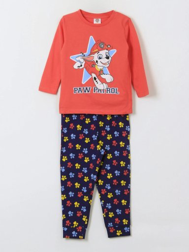PIJAMA NIÑO PAW PATROL LARGO ROJO - 1