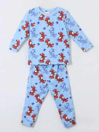PIJAMA NIÑO SPIDERMAN SPIDEY LARGO CELESTE - 1