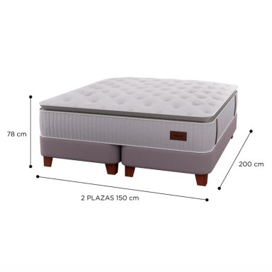 CAMA EUROPEA FLEX HERITAGE BOX 2 PLAZAS GRIS - 5