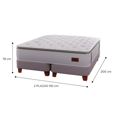 CAMA EUROPEA FLEX HERITAGE BOX 2 PLAZAS + RESPALDO TUBULAR - 6